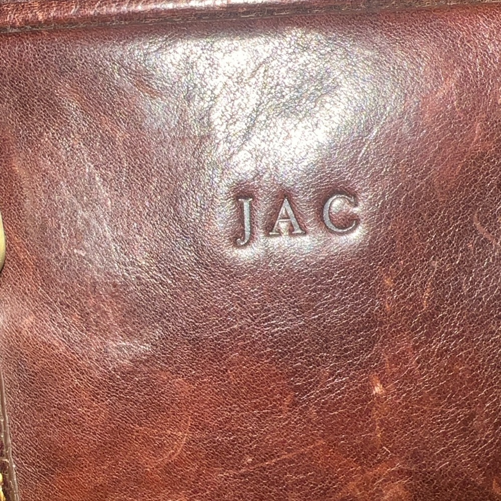 Men's Brown Leather Briefcase - Classic Professional Tote - Picture 6 of 6